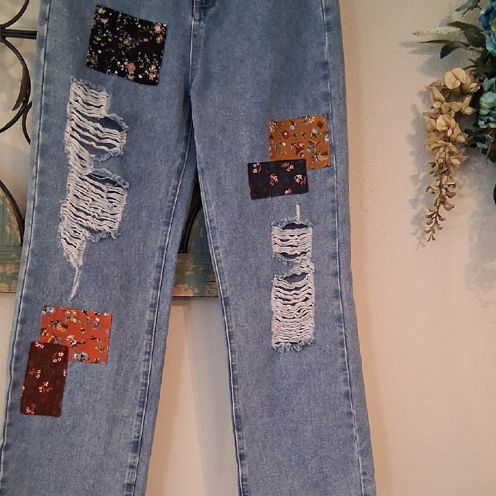 Cider Multicolor Patchwork Flare Jeans. Excellent… - image 7